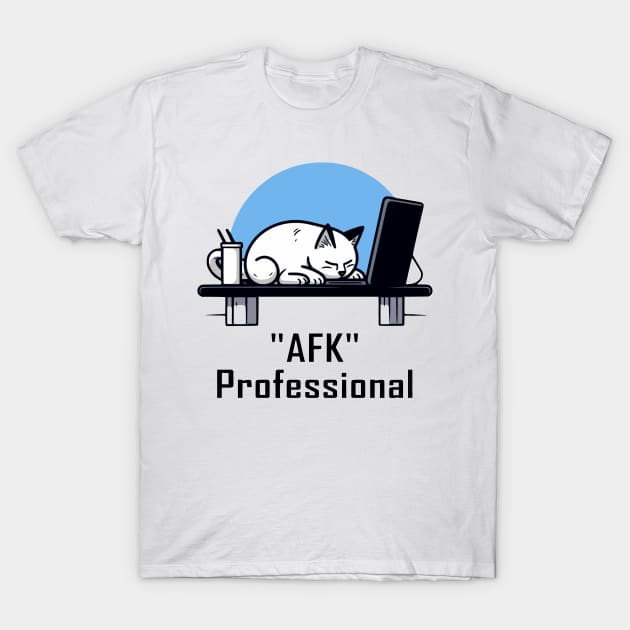 AFK Gamer Cat Funny Professional Gift T-Shirt by Kibo2020